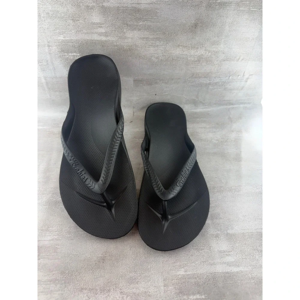 Archies High Arch Support Flip Flops Black Orthotic Recovery Sandals W11 M10